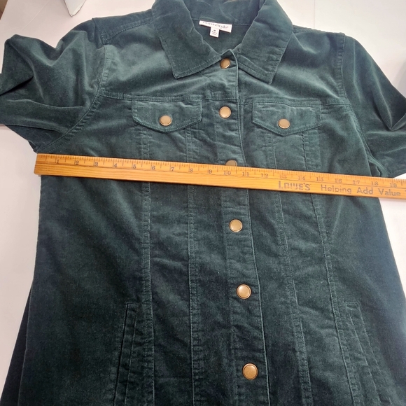 NorthStyle Women's Deep Green Denim Jacket - Picture 4 of 11